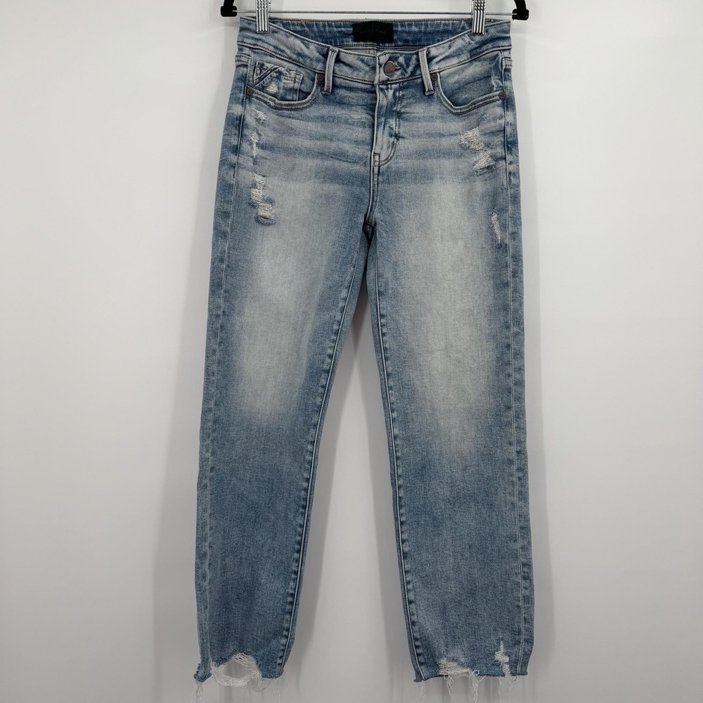 Buckle Black Jeans Womens 27 Blue Light Wash Fit 53 High Rise Distressed Fringe